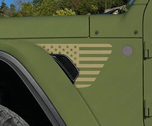 Vista 15 de Skull Daddy Graphics Banderas de ventilación estándar compatibles con Jeep Wrangler Gladiator Rubicon Mojave 392 JL JT 2018-2026 (4X azul)