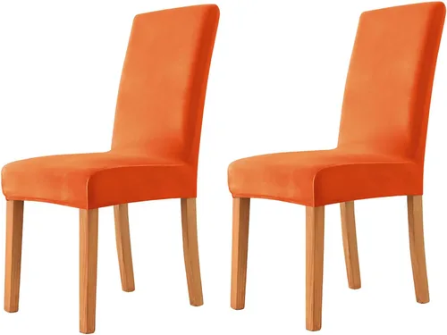 Vista 35 de Velvet Chair Covers Beige Gray, Stretch Dining Room Chair Covers 2 Pack, Super Fit Dining Chairs Slipcovers Spandex Washable Kitchen Parson Chair