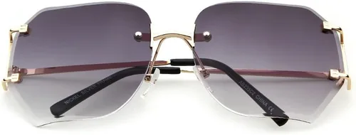 Vista 11 de lentes de sol sin montura de tamaño grande con lentes transparentes para mujer.