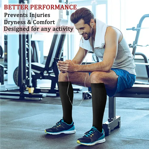 Vista 3 de CHARMKING Calcetines de compresión para mujeres y hombres con circulación (8 pares) de 15 a 20 mmHg es el mejor apoyo para correr atlético, ciclismo