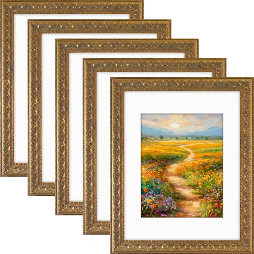 Vista 8 de Golden State Art, Marco de fotos de 11 x 14 pulgadas con paspartú blanco para fotos de 8 x 10 pulgadas y vidrio real para exhibición en pared