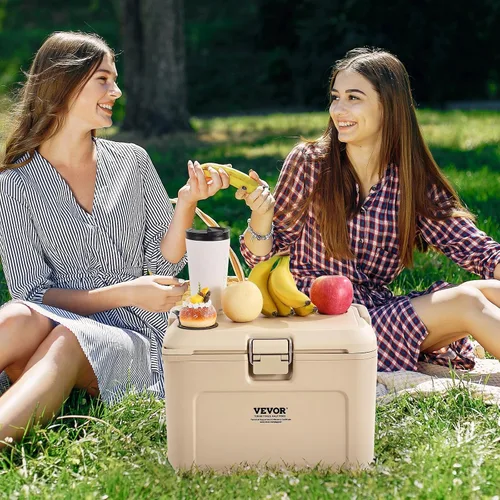 Vista 8 de VEVOR Portable Cooler,Hard Cooler with Ice Retention, Heavy-Duty Handles and Strap, Lightweight Rigid Material Insulated Portable Cooler, Suitable