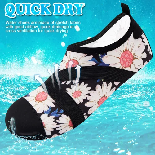Vista 4 de VIFUUR Zapatos de agua para hombre y mujer, calcetines acuáticos de secado rápido para playa, natación, yoga, deportes al aire libre