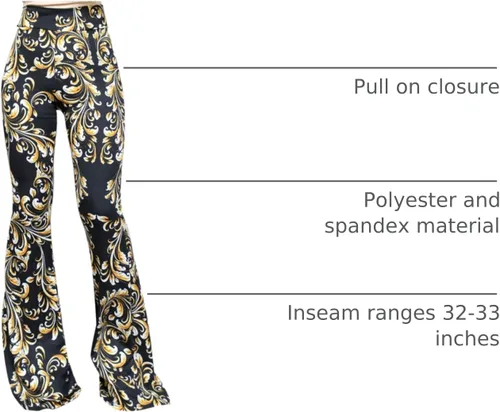 Vista 69 de ShopMyTrend - Pantalones de yoga largos con piernas anchas y acampanadas estilo palazzo, con cintura alta, para mujer