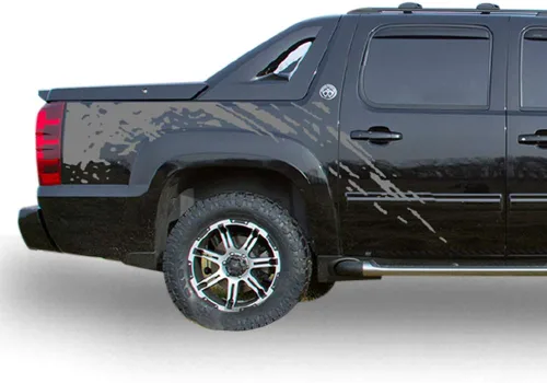 Vista 4 de Bubbles Designs Bed Mud Splash - Adhesivo de vinilo compatible con Chevrolet Avalanche 2007-2013 (negro)