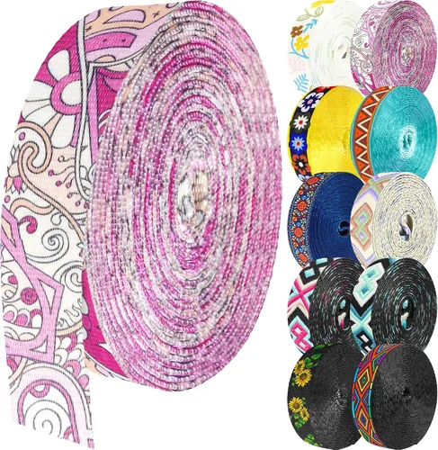 Vista 41 de 1.5 pulgadas Correa de nailon con patrón, correas de cinturón de nailon, correas para bolso, correas para mochila, cinturón de nailon