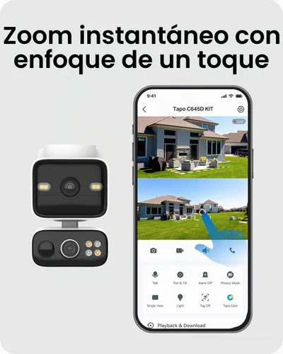 Vista 8 de Tapo Cámara de seguridad con batería de seguridad de doble lente 2K Pan