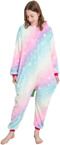 Vista 3 de Pijama unisex de una pieza de unicornio para adultos, disfraz de Halloween