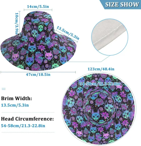 Vista 6 de MNSRUU Wide Brim Hats Skull Sun Hat Packable Sun Visors Floppy Summer Beach Hat for UV Protection
