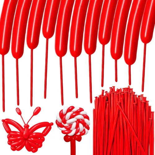 Vista 10 de 100Pcs Globos Negros 260, Globos Largos para Atar Arco de Globos, Globos Largos y Finos para Torcer Globos de Animales, Globos para Cumpleaños