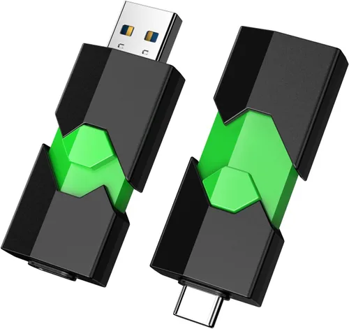 Vista 9 de K&ZZ Memorias USB C de 32 GB, paquete de 2 unidades flash dual 2 en 1 USB 3.0, memoria USB 3.0, carcasa deslizante a prueba de polvo, unidad USB