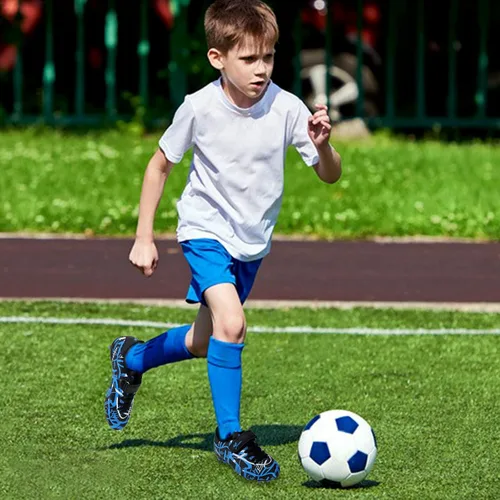 Vista 5 de Rhyme-Zeal Zapatos de fútbol para niños y niñas, atléticos para interiores y exteriores, zapatos de fútbol cómodos