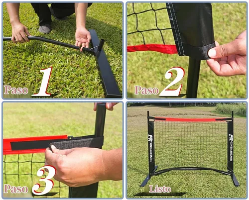 Vista 5 de Small Pickleball Net Set - 4FT/10FT Dink Rebounder Net with Paddle Set of 2