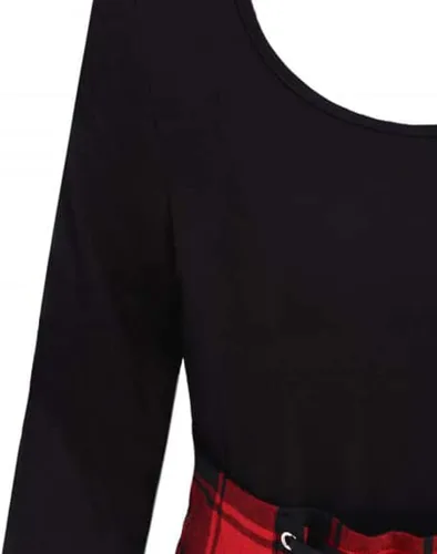 Vista 6 de EOPUING Vestidos de patinadora para mujer, vestido casual de verano con cordones, vestido plisado de cintura alta en capas para la escuela