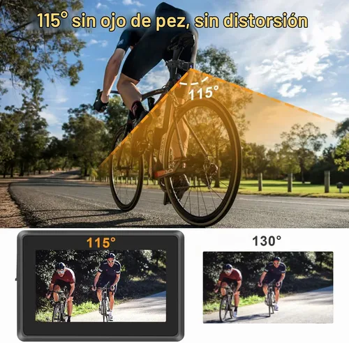 Vista 3 de Cámara de visión trasera para bicicleta, 115°, sin distorsión, 1080P Plug & Play