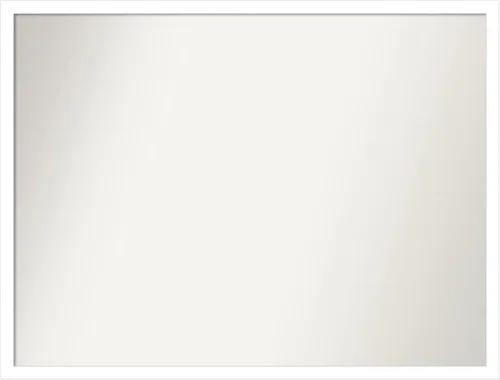 Vista 63 de Amanti Art Espejo de baño blanco para sobre el fregadero, 22 x 45 pulgadas, espejo de tocador rectangular blanco Lucie, marco de madera moderno