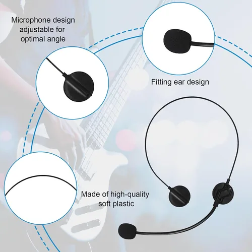 Vista 3 de Auriculares falsos para cantante para cosplay, disfraz de Rockstar, accesorios de cosplay para hombres y mujeres, auriculares de cantante