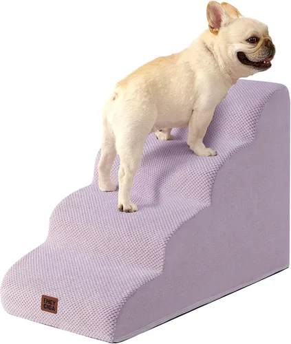 Vista 37 de EHEYCIGA Rampa curvada para escaleras para perros, camas altas de 4
