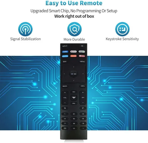 Vista 4 de Mando a distancia de repuesto compatible para VIZIO D, M, P, V, Series LED Smart TV D43fx-F4 D65x-G4 D43-F1 D50-F1 D55-F2 D60-F3 D65-F1 D70-F3