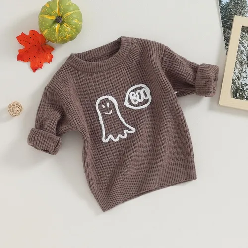 Vista 2 de Kuriozud Suéter de punto con cuello redondo para bebé niño y niña, suave y cálido, ropa de otoño e invierno