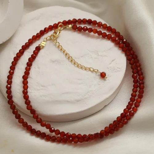 Vista 61 de Gempires - Collar de cuentas de piedras naturales hechas a mano, joyería de cristal hipoalergénica de 20 pulgadas, chapado en oro, joyería de moda