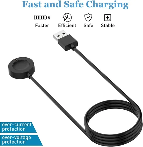 Vista 2 de Threeeggs Cable de carga para Michael Kors Gen 4, Gen 5E, 5, Gen 6, para Fossil Gen 4, Gen 5E, 5, Gen 6, Emporio Armani, Skagen falster 2, Misfit