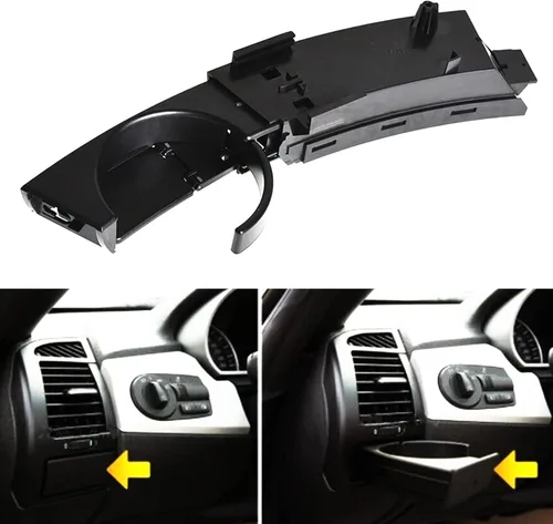 Vista 6 de Kit de portavasos izquierdo + derecho para BMW Z4 E85 E86 2002-2008 51457070323/24 negro