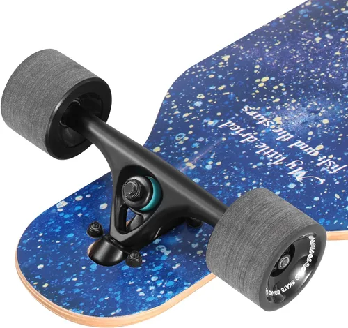 Vista 3 de Junli - Patineta Freeride de 41 pulgadas, para skateboarding, estilo libre y pendientes.