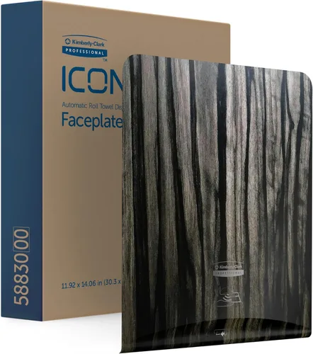 Vista 10 de Kimberly-Clark Professional ICON - Placa frontal (58780), diseño de mosaico negro, para dispensadores automáticos de toallas de rollo duro (1 unidad)