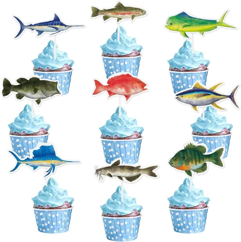 Vista 15 de WERNNSAI 49 piezas de decoración pirata para cupcakes