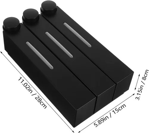 Vista 2 de Black Shower Soap Dispenser Three Chamber Wall Mount for Body Wash