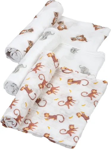 Vista 14 de LollyBanks Manta para envolver al bebé, manta de muselina 100% algodón para niños y niñas, grande de 47 x 47 pulgadas, mantas suaves y transpirables