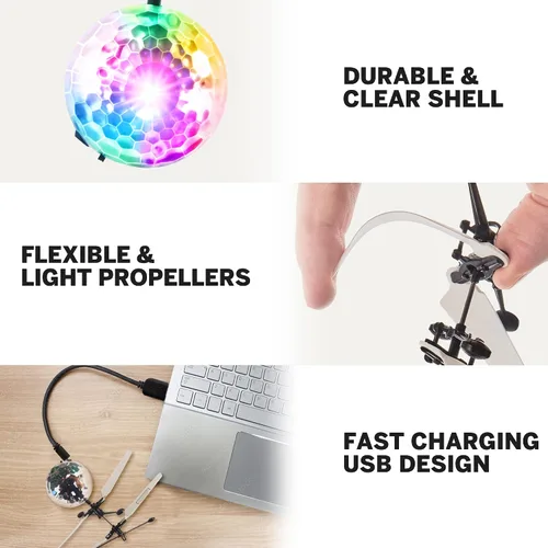 Vista 4 de Force1 Orbiter - Juguete de esfera voladora con control manual, drones giratorios para niños - Mini drones OVNI con control remoto, recargables
