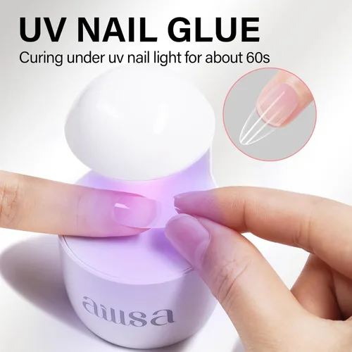 Vista 3 de AILLSA - Pegamento de uñas de gel para puntas de uñas, pegamento de gel súper fuerte y sólido 15g, pegamento de uñas acrílicas postizas