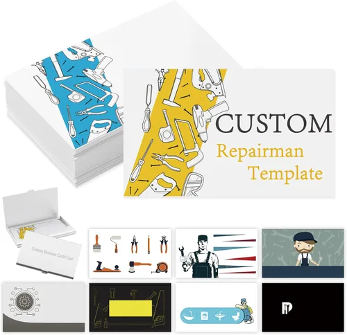 Vista 13 de Tarjetas de visita comerciales personalizadas con logotipo, personalizadas imprimibles de doble cara, tarjetas de visita personalizables 1000 500