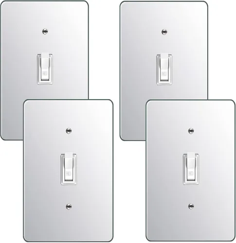 Vista 14 de Placa de pared con espejo plateado para interruptor de luz, placa de pared acrílica duradera, placa de pared decorativa de una sola pandilla