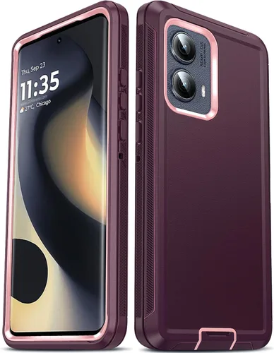 Vista 17 de LeYi Funda para Motorola Edge-2022: 【No es compatible con Edge Plus】 Funda resistente 3 en 1, funda resistente 3 en 1, grado militar, a prueba