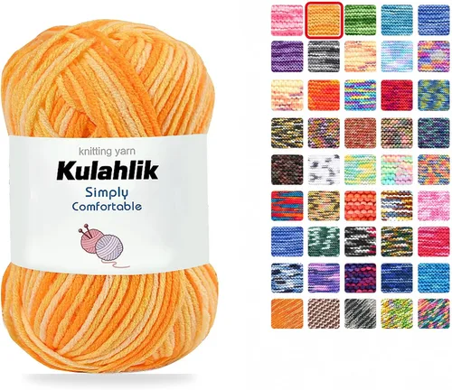 Vista 11 de Hilo acrílico de 8.82 oz (5 x 1.76 oz) para tejer, hilo de hilo degradado colorido, 5 rollos de madejas, perfecto para cualquier proyecto de 06