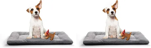 Vista 27 de Alfombrilla de cama para jaula de perro para perros extra pequeños. Cama de jaula de perro ultra suave. Alfombrilla de perrera lavable y Rosa