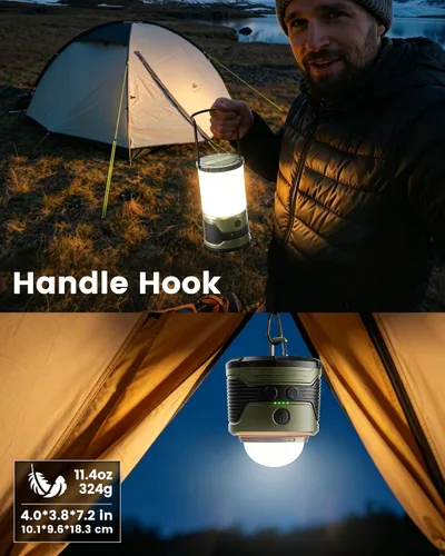 Vista 5 de Glocusent Linterna de camping recargable de 1200LM LED, linterna para corte