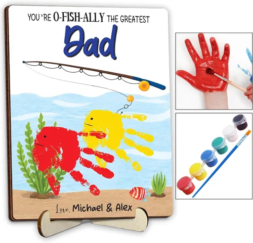 Vista 37 de Regalos personalizados de béisbol con texto en inglés «We Caught the Best Dad», regalos para el Día del Padre de parte del hijo, marco de madera