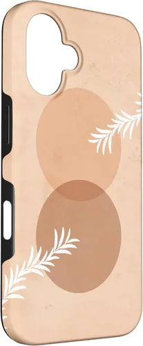 Vista 3 de iPhone 16 Moon Phases Plant Boho Beige Terracotta Bohemian Aesthetic Case