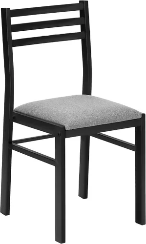 Vista 7 de Monarch Specialties I 1007 Juego de mesa de comedor, juego de 3 piezas, pequeño, hoja de caída de 35 pulgadas, cocina, metal negro, laminado gris