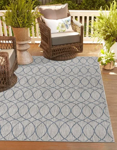 Vista 20 de Unique Loom Outdoor Trellis Collection - Alfombra de área (10 pies, redonda, verde/marfil)
