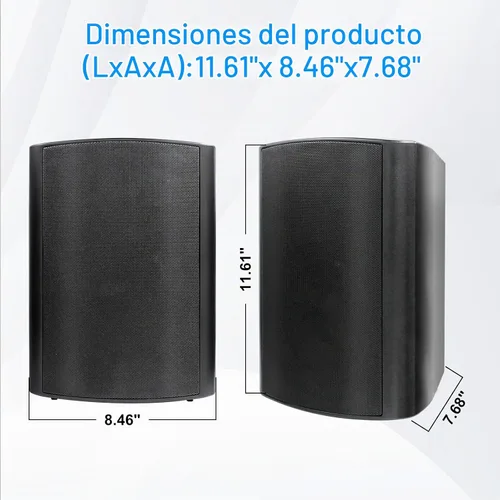 Vista 5 de Herdio Altavoces Bluetooth para Exteriores de 6.5 Pulgadas Impermeables con Graves Potentes, Altavoces de Montaje en Pared Cableados Resistentes a