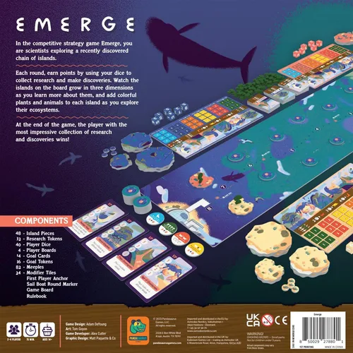 Vista 2 de Emerge - Juego de mesa - Explora nuevas islas y ecosistemas de investigación, juego de estrategia de rodamiento de dados, juego familiar para niños
