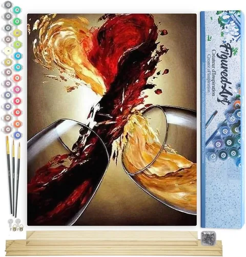 Vista 57 de Figured'Art Pintura por números para adultos, flores rojas abstractas, 16 x 20 pulgadas, kit de pintura artística para manualidades, lienzo