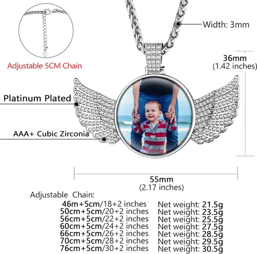 Vista 6 de Supcare - Collar con foto o etiqueta de perro para hombres, colgante de foto conmemorativo personalizado para mujeres y hombres