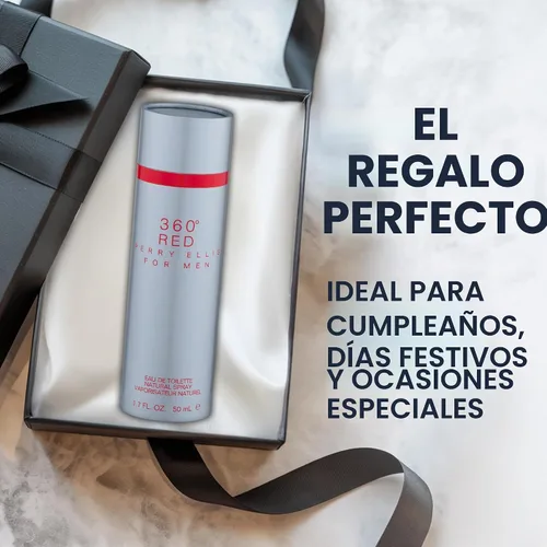 Vista 5 de Perry Ellis Eau de Toilette 360 Red para hombres con atomizador, 1.7 onzas