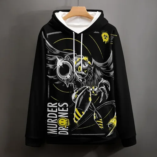 Vista 4 de Murder Drones Sudaderas con capucha para hombres y mujeres, sudadera de manga larga